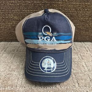 2025 PGA Championship Golf Hat Quail Hollow Snapback Limited Edition Blue Tan